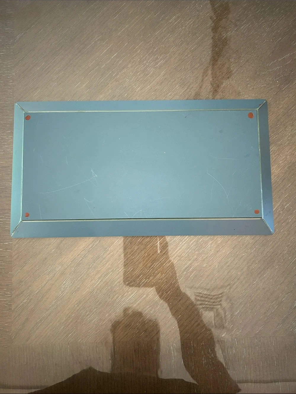 Frameless Rectangular Decorative Wall Mirror in Silver